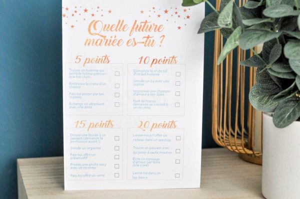 2 jeux de défis & questions indiscrètes pour EVJF | Printable